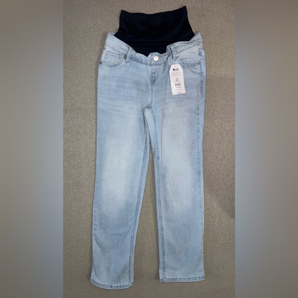 Time and Tru size small Women's light blue wash Maternity Straight Jeans NWT